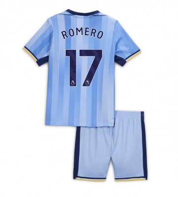 Tottenham Hotspur Cristian Romero #17 Segunda Equipación Niños 2024-25 Manga Corta (+ Pantalones cortos)